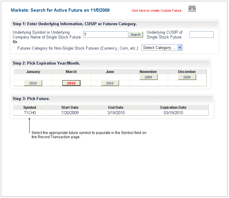Future symbol lookup page